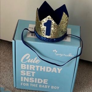 🎂🥳 👑Baby Boy 1st Birthday Decoration Photo Set